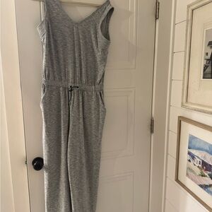 Heather gray, never-worn jumpsuit